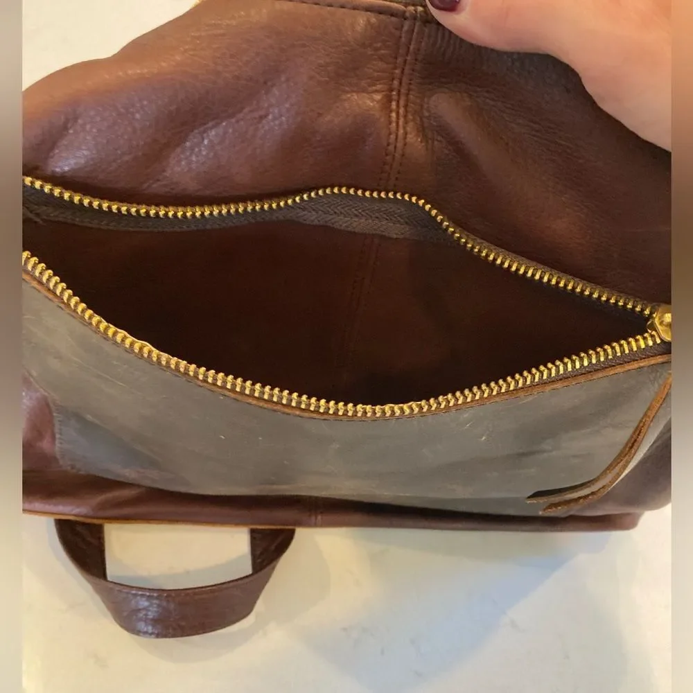 Osgoode Marley 100% Leather Distress Patina Thea 2 Way Chocolate Brown Hobo bag